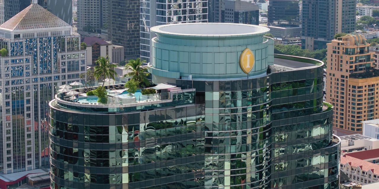 The tower and InterContinental sign at InterContinental Bangkok