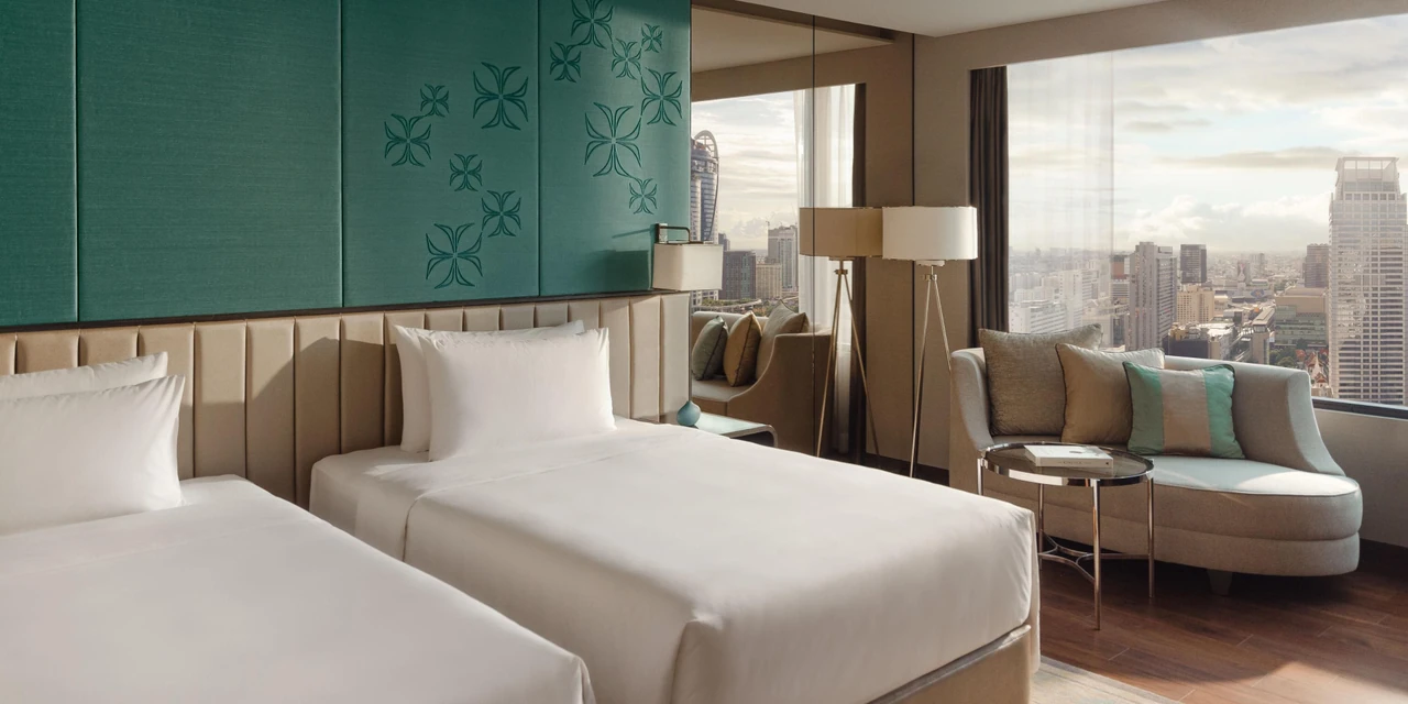 InterContinental Bangkok · The hotel’s guest-room living and sleeping spaces