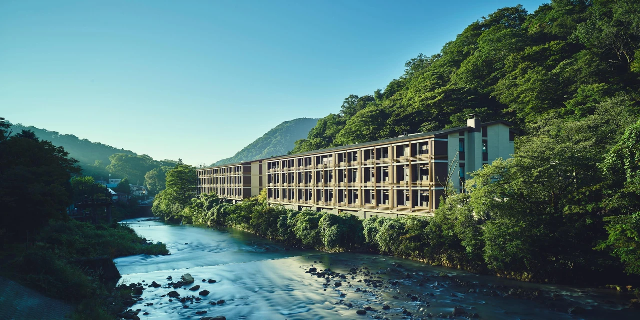 Hotel Indigo Hakone Gora beside the river and wooded hills